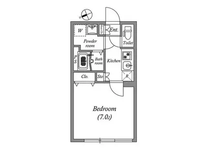 リーガランド早稲田(1K/4階)の間取り写真