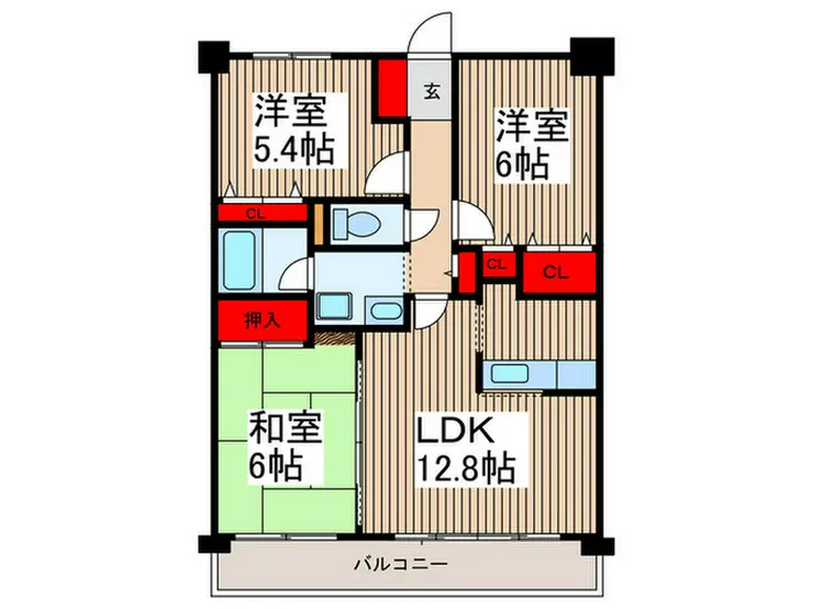 ビューフレア片町 5階階 間取り