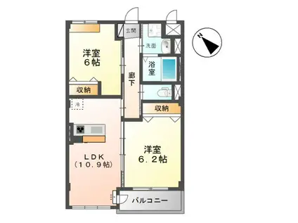 イトビューパレス(2LDK/2階)の間取り写真