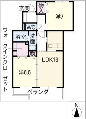 ソフィア和合(2LDK/1階)の間取り写真