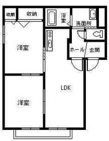 サンクレージュ(2LDK/1階)の間取り写真
