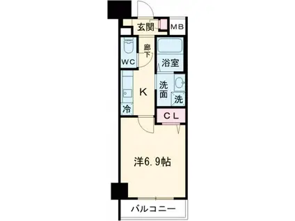 エストゥルース京都(1K/4階)の間取り写真