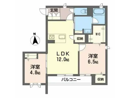 シャーメゾン ラヴニーナ セカンド(2LDK/2階)の間取り写真