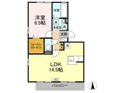 エトワール青山B棟(1LDK/2階)の間取り写真