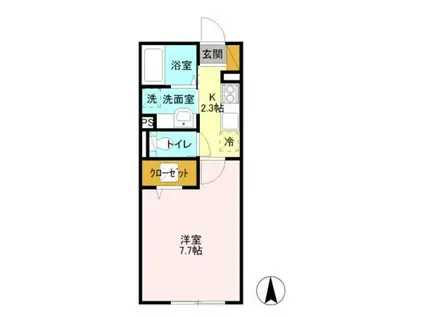 ラ フレーズ(1K/2階)の間取り写真