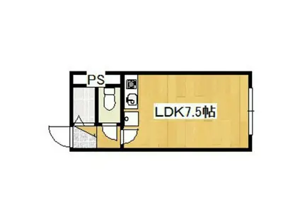 ＪＲ室蘭本線 鷲別駅 徒歩29分 2階建 築38年(ワンルーム/1階)の間取り写真