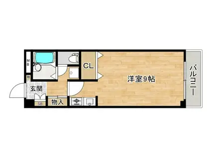 H.JORGEⅢ(1K/1階)の間取り写真