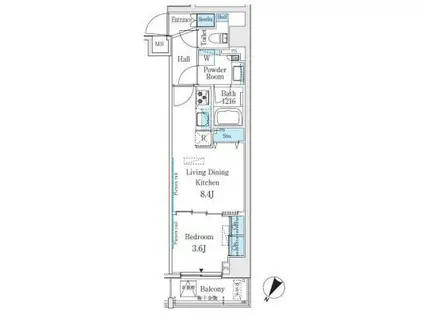 BUENA VISTA代々木(1LDK/4階)の間取り写真