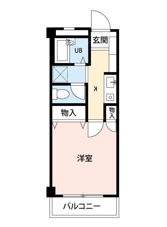 クレセントくすのき台(1K/3階)の間取り写真