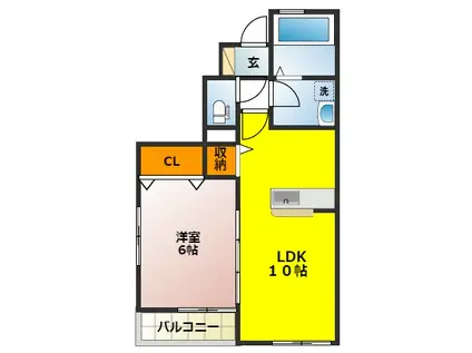 ＪＲ宇都宮線 間々田駅 徒歩10分 2階建 築13年(1LDK/1階)の間取り写真
