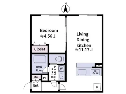 ALATO OYAMA(1LDK/3階)の間取り写真