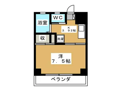 上松ハイツ(1K/1階)の間取り写真