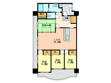アーデント伊倉新町(4LDK/12階)の間取り写真