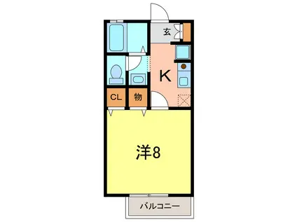 ケーナ保田(1K/1階)の間取り写真