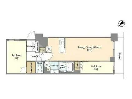 グランカーサ瑞江(2LDK/3階)の間取り写真