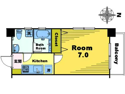 アローヘッド(1K/2階)の間取り写真