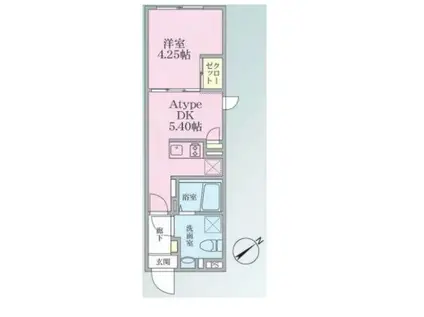 エストゥルースプラス田端(1DK/1階)の間取り写真