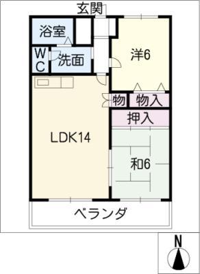 SENOX-I(2LDK/1階)の間取り写真