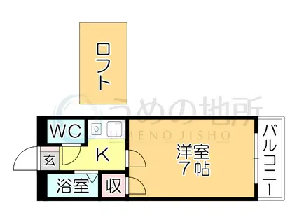 シャトレ隈II(1K/1階)の間取り写真