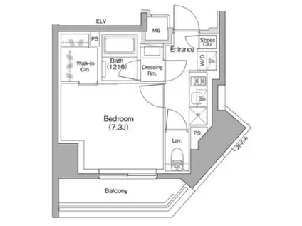 ザ・パークハビオ赤羽(1K/9階)の間取り写真