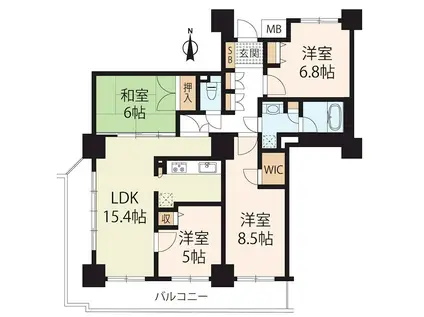 ウイングビュー(4LDK/23階)の間取り写真