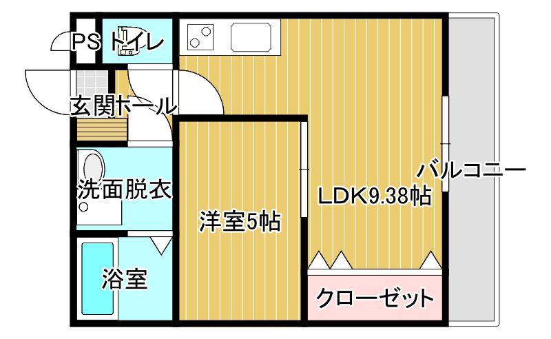 プチメゾン柿の木(1LDK/2階)の間取り写真