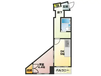 カーサーイトー(1K/2階)の間取り写真