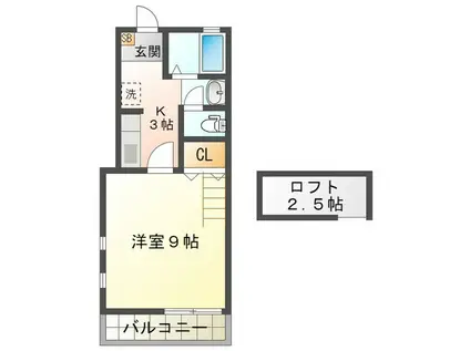 ドミトリーサマリ(1K/2階)の間取り写真