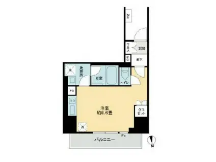 グランマーチ芝公園(ワンルーム/4階)の間取り写真