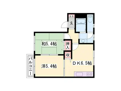 フレグランス志染(2DK/1階)の間取り写真