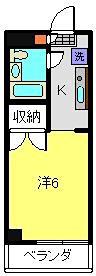 孝友第6ビルグリーンハイツ麻生(1K/2階)の間取り写真