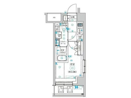 セジョリ横浜ウエストII(1K/5階)の間取り写真