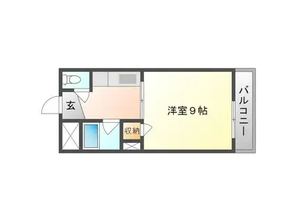 プレアール新屋敷(1K/2階)の間取り写真