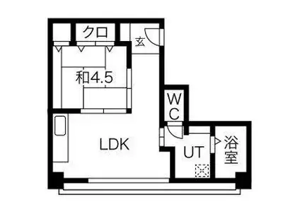 喜世ビル(1LDK/3階)の間取り写真
