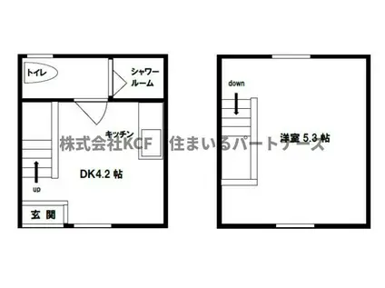 IKKA豆津B(1K/1階)の間取り写真