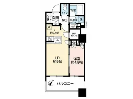 ブリリア有明スカイタワー(1LDK/7階)の間取り写真