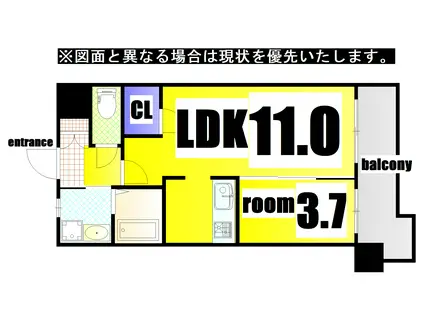 白銀マンション(1LDK/5階)の間取り写真