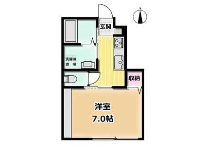 インテグラル櫛川(1K/1階)の間取り写真