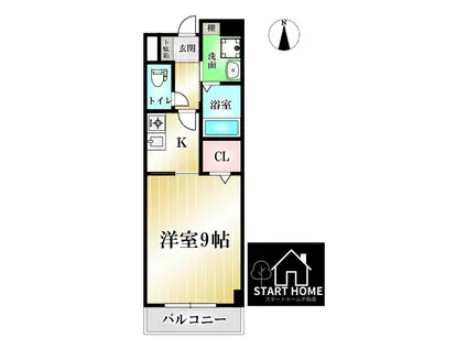 エスポワールらん(1K/3階)の間取り写真