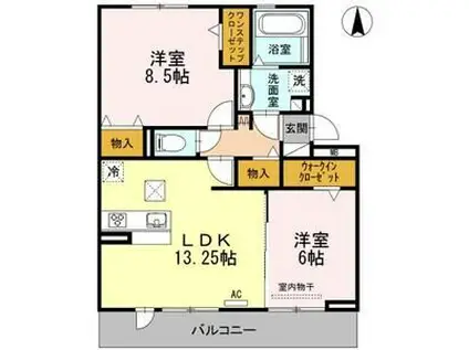 PLUMIII(2LDK/1階)の間取り写真