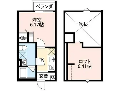 ESPOIR百舌鳥(1K/2階)の間取り写真