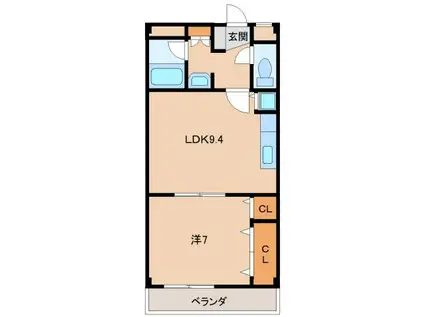 グリーンフル昇(1LDK/4階)の間取り写真