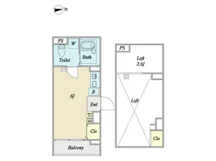 リージェンシー世田谷(ワンルーム/1階)の間取り写真