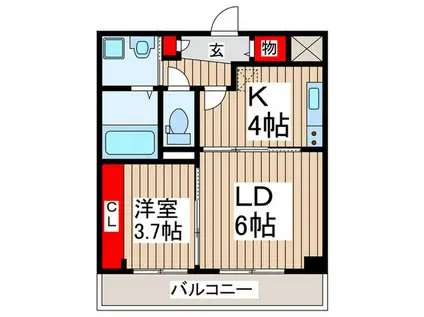ダイヤモンドクレスト南流山(1LDK/3階)の間取り写真