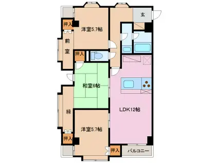 リアライズ千歳(3LDK/3階)の間取り写真