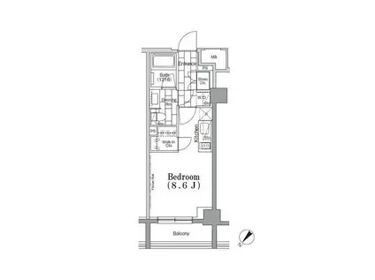 ワンルーフフラット月島(ワンルーム/7階)の間取り写真