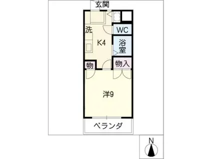 パッセ藤ヶ丘(1K/1階)の間取り写真