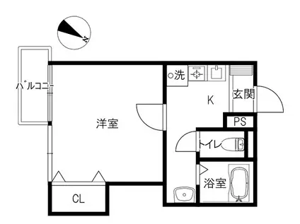 VIVALLEY(1K/3階)の間取り写真