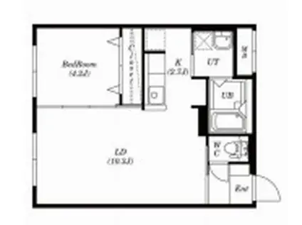 モンテマーレ桑園(1LDK/2階)の間取り写真