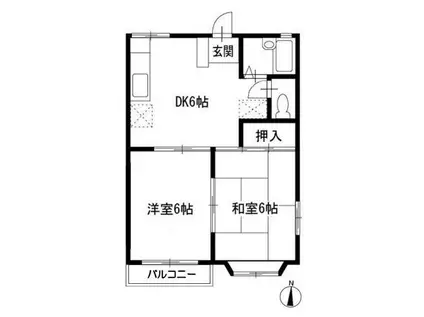 アボード・エス(2DK/1階)の間取り写真